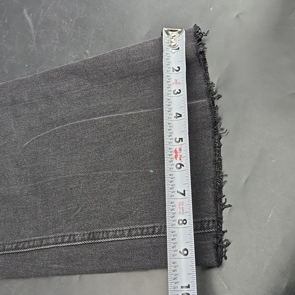 Old Navy Jeans Higher High Rise Flare Raw Hem Black Wash 8 - Picture 7 of 9